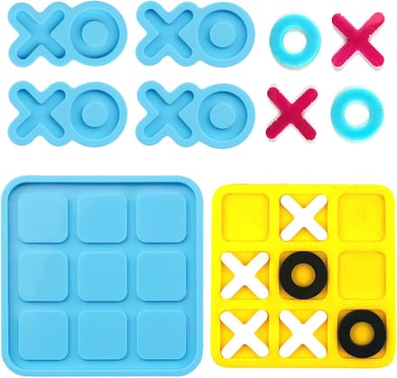 Siliconen Tic Tac Toe Mal voor Epoxyhars - Perfect voor Tafel Decoratie en Knutselen