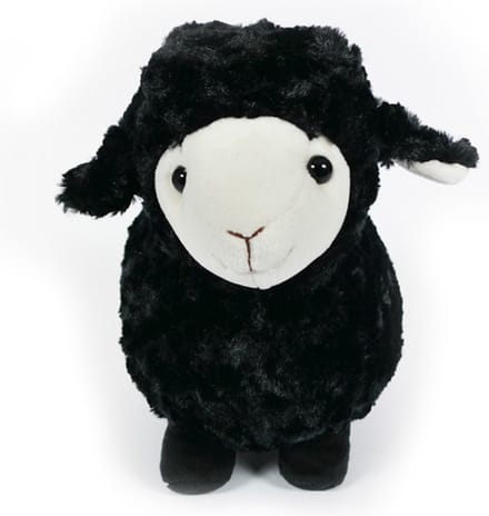 PIA Soft Toys Pluche Knuffeldier Schaap staand zwart - 35 cm