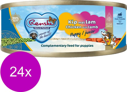 RENSKE HOND PUP/JUNIOR VERS VLEES KIP / LAM 24X95 GR