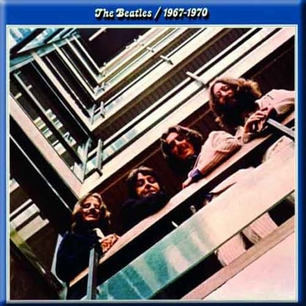The Beatles - Blue Album - Koelkast Magneet - 7.5 x 7.5 cm