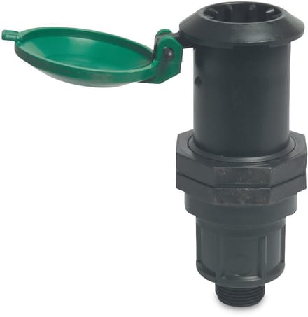 Kogelafsluiter pp buitendraad zwart / groen 3/4 inch 1 stuk Deltafix