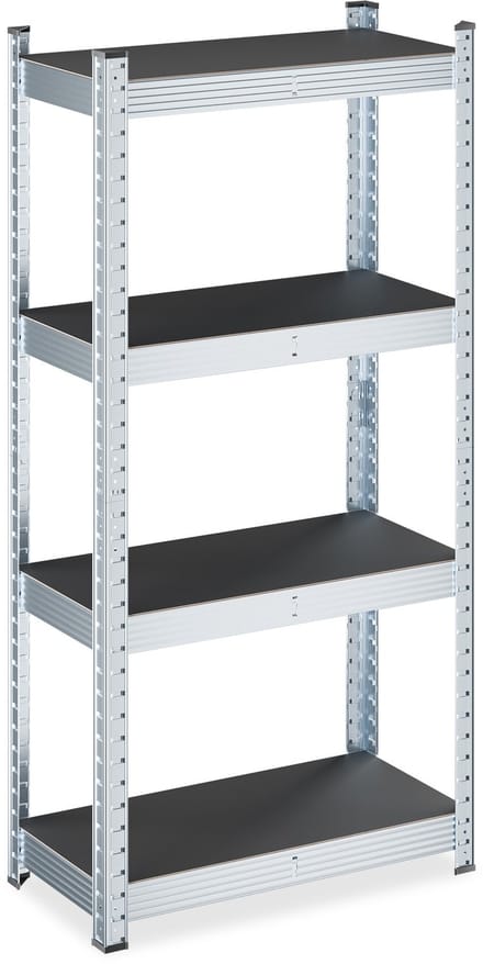 Zware stelling - 60x120x30 cm - 2 stuks - staal - zwart en zilver