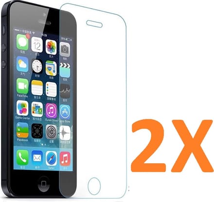 Screenprotector Glas - Tempered Glass Screen Protector - 2x Geschikt voor: iPhone 5 / 5C / 5S / SE