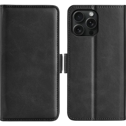 Comfycase Apple iPhone 16 Pro Max Bookcase Hoesje Zwart