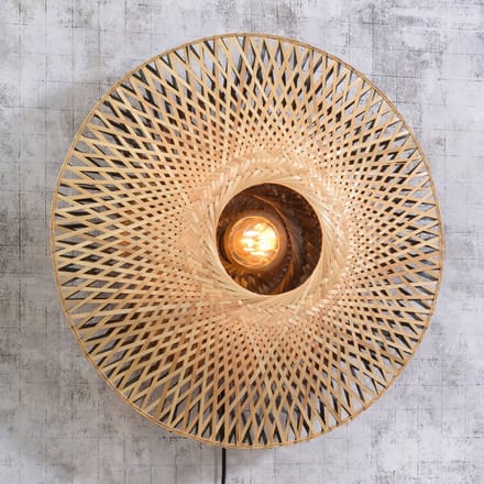 GOOD&MOJO Wandlamp Kalimantan - Bamboe - Ø60cm - Binnen Scandinavisch,Bohemian