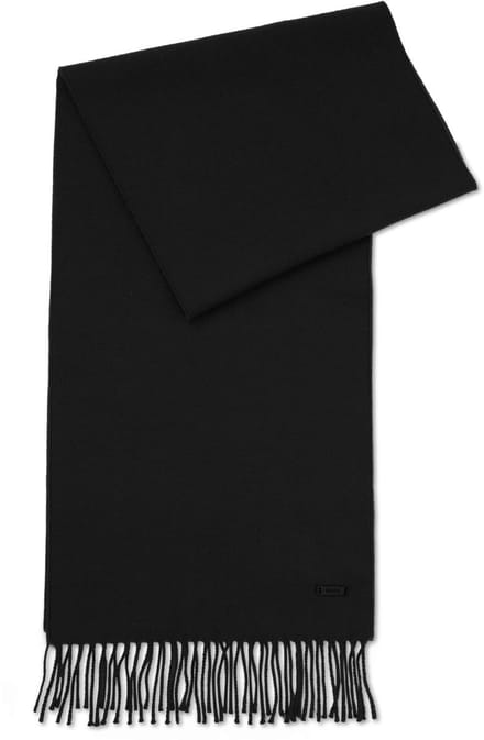 BOSS Naster sjaal wol - heren sjaal gewoven - zwart
