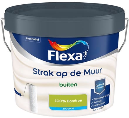 Flexa - Strak Op De Muur Buiten Zijdemat - 100% Bamboe - Mengverf - 2,5 L