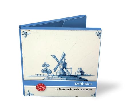 Kaartenmapje, 10 dubbele kaarten, Oud hollandse Delfts blauwe tegels