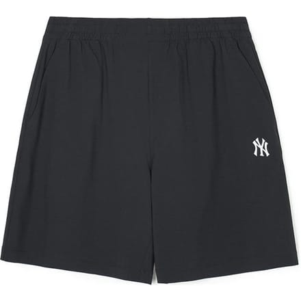 MLB New York Yankees Effen Kleur Wijde Pijp Elastische Taille Casual Korte Broek Unisex Shorts Zwart 3ASPB0943-50BKS M black