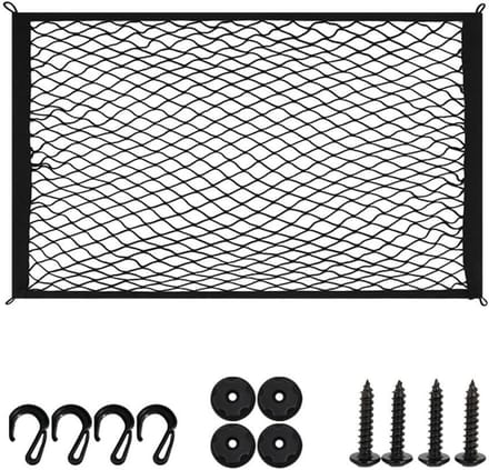 Opbergnet Bolderkar - Ladingnet Nylon - Lading Zekeren - Elastisch Ontwerp - 100 x 80 cm - Zwart