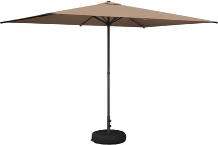 vidaXL - Tuinparasol - met - voet - Rechthoekig - 2 - x - 3 - m - Polyester - Taupe