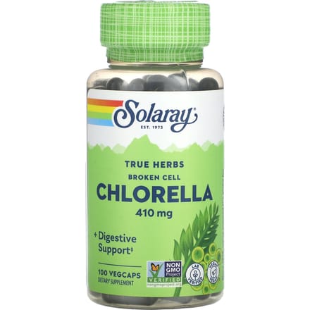 True Herbs, Celwand Verpulverde Chlorella, 410Mg, 100 Plantaardige Capsules