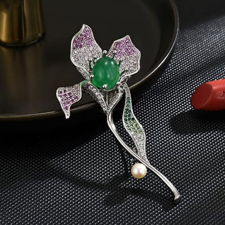 Prachtige Dames Luxe Retro Magnolia Broche Parels Elegante En Modieuze Temperament Broche Accessoires black
