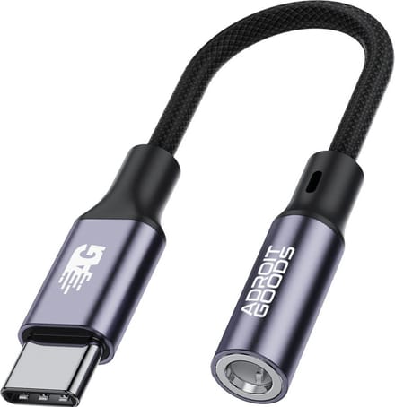 AdroitGoods USB-C naar 3,5mm Aux Adapter - Compatibel met Samsung, Huawei, Xiaomi