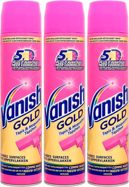 Vanish Gold Mousse Tapijt Vlekverwijderaar - 3 x 600 ml - Grootverpakking