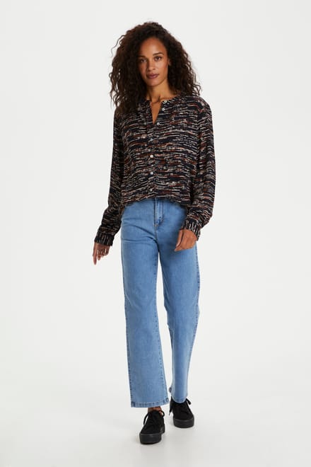 Overhemd met lang mouwen Regular fit Black Irregular Lines black