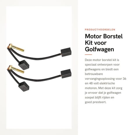 Dailygoods - Motor Borstel Kit voor Golfwagen, Geschikt voor 36/48 Volt