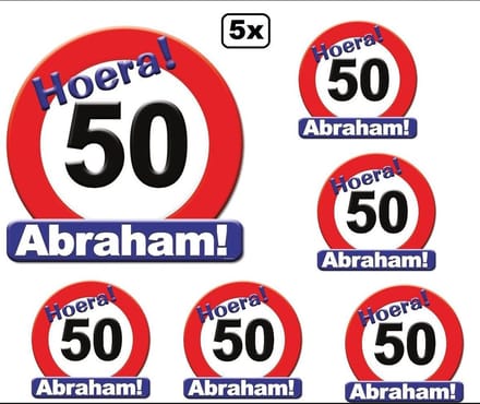 5x Huldeschild Abraham 50 jaar