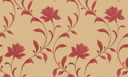 Luisa Bloemen rood goud dubbelbreed behang 95946-2