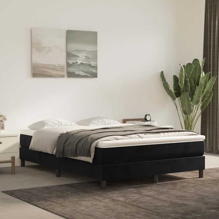 vidaXL - Pocketveringmatras - medium - 140x220x20 - cm - fluweel - zwart