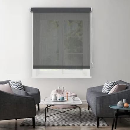 Madécostore - Rolgordijn - Lichtdoorlatend - Antracietgrijs - Br.150 cm x H 190 cm.