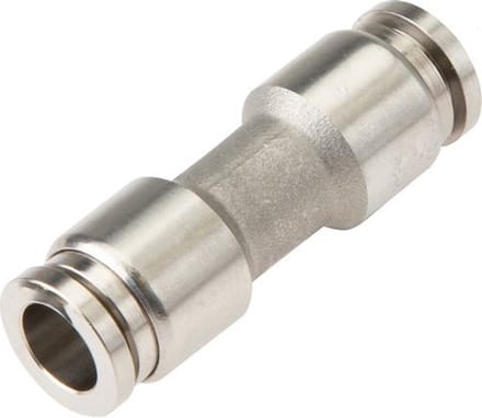 2x Rechte pneumatische insteekkoppeling - 6 bar - 6mm - RVS