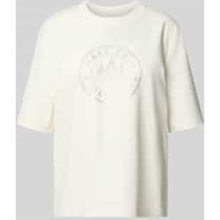 T-shirt met katoen en strass-steentjes