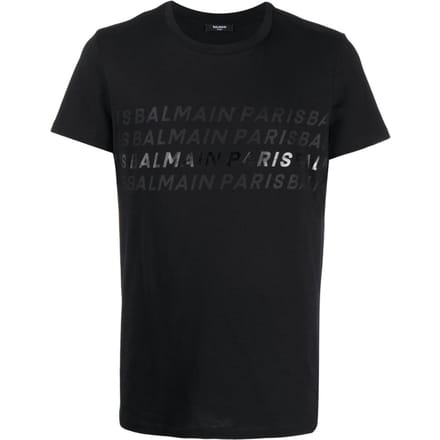 Balmain Paris Multi Logo Zwart T-shirt