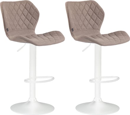 CLP Cork Set van 2 barkrukken - Stof taupe wit