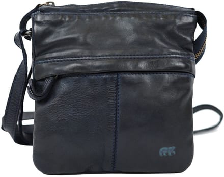 Bear Design Monique crossbody - Blue – Leren schoudertas – Van leer – De Bear Design Monique crossbody is een compacte leren tas voor dagen waarop je alleen het nodige meeneemt