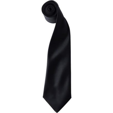 Premier Kleurencollectie Satijnen Stropdas (Zwart)