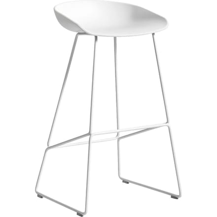 HAY About a Stool AAS 38 - Zithoogte 75 cm - Standaard glijders kunststof - wit - white 2.0