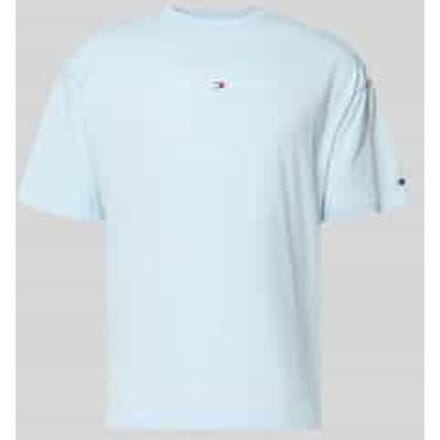regular fit T-shirt met labelopschrift van puur katoen