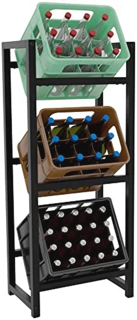 Stack Krattenrek - Zwart - 116x47x31 cm - Modern en Praktisch voor Drankflessen