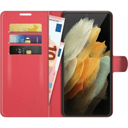 Just in Case Galaxy S22 Ultra TPU Portemonnee Hoesje Red