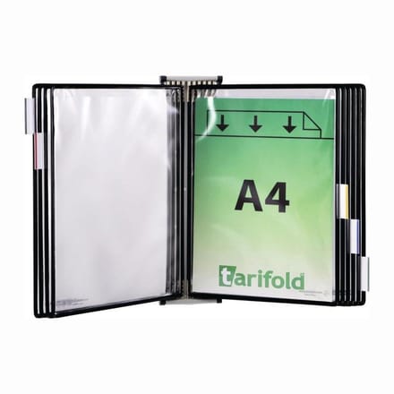 tarifold wandhouder 5 presentatiemappen zwart - 416167