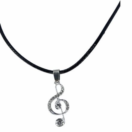 Ketting- G Sleutel strass muziek - Charme Bijoux