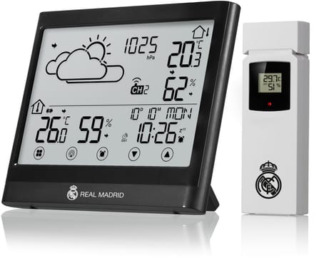 Real Madrid Weerstation - Thermo-, Hygrometer - Trendweergave - Zwart