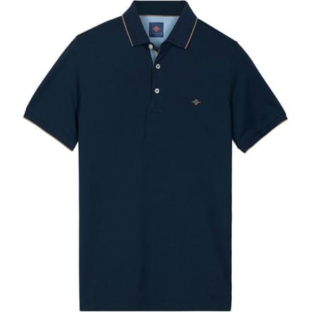 Baileys Polo Two-Tone Solid Fine Line Tipping Detail Dark Denim Blue / male