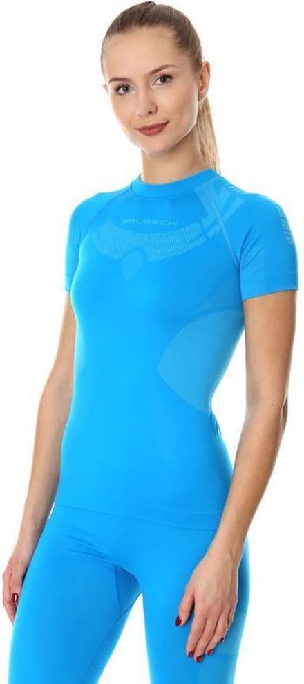 Brubeck | Baselayer Shirt Dames - Thermoshirt DRY - Korte Mouw - Blauw - S