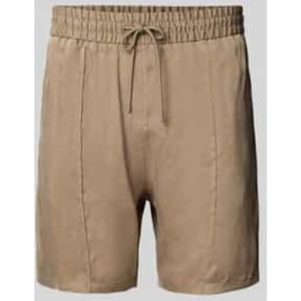 Korte regular fit broek met vaste persplooien, model 'Ravis'