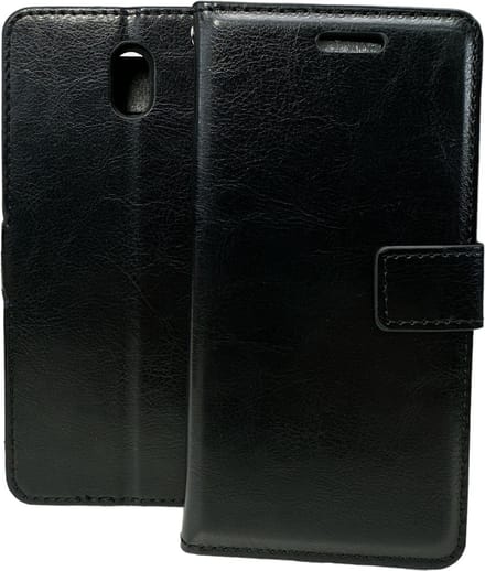 Portemonnee Book Case Hoesje Geschikt voor: Nokia 1 Plus - Zwart