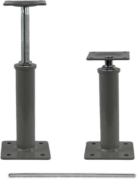 Verstelbare Vloerkrikken - Steunpalen Set - Structurele Ondersteuning - Zware Belasting - 118 tot 16 Inch - Cement Grijs
