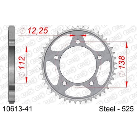 Stalen tandwiel Afam 525 41 dents