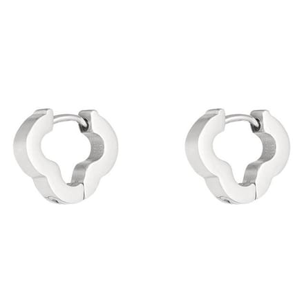 Yehwang Oorbellen Basic Klaver zilver S