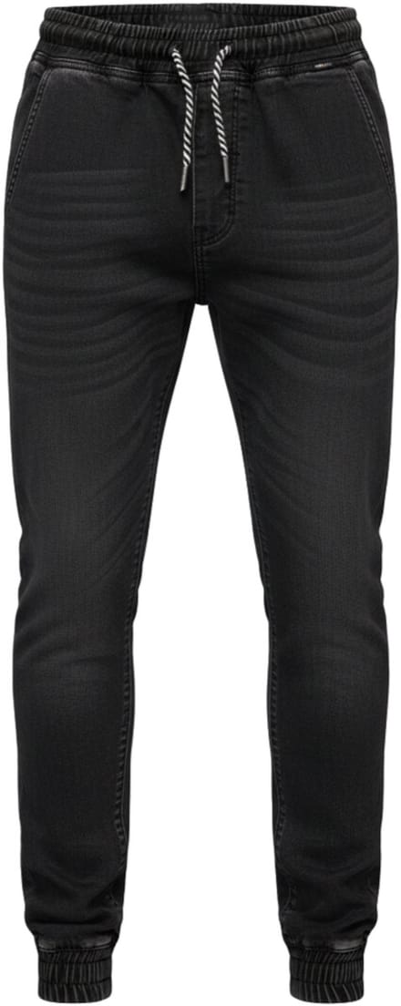 OMBRE Broek - Slim Fit - Katoen - Effen Zwart L