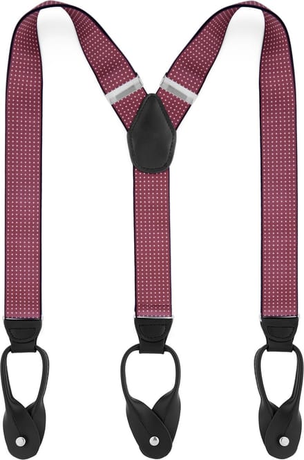Brede Polkadot Bordeauxrode Splitknoop Bretels