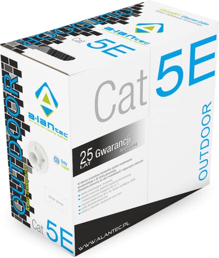 ALANTEC FTP Cat5e - Netwerkkabel voor Buiten - 305m - PE Mantel - 100% Koper - Zwart