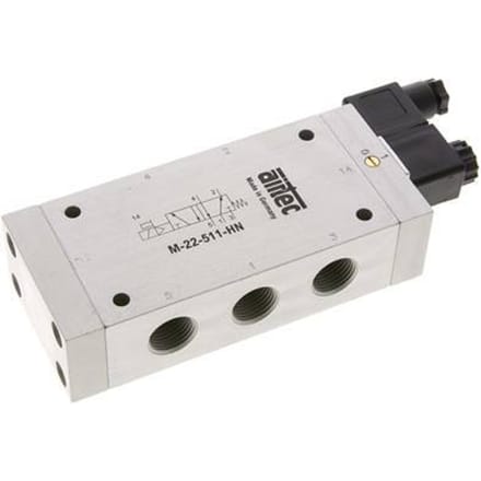 5/2 G1/2'' Magneetventiel 24V DC 2-10bar/28-140psi Airtec
