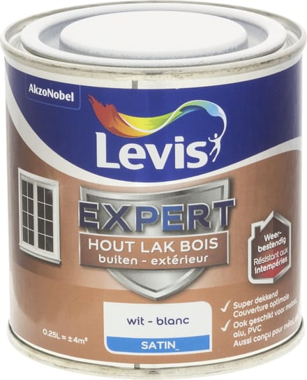 Levis - Expert Hout Lak Buiten Satin - Wit - 0,25 L